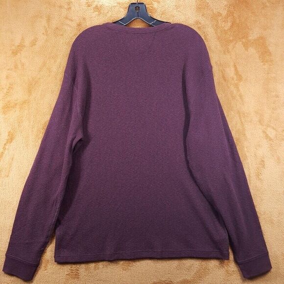 FAHERTY Shirt Mens XXL Burgundy Pullover Surplus Waffle Crew Merlot Thermal $98 - Picture 4 of 7